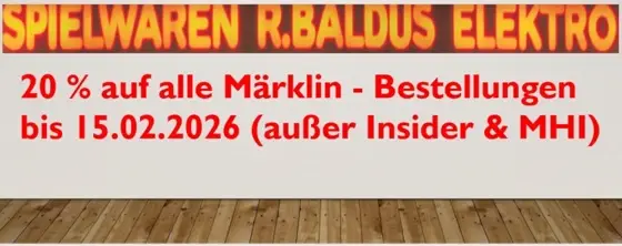 20 % Rabatt auf Märklin Bestellungen